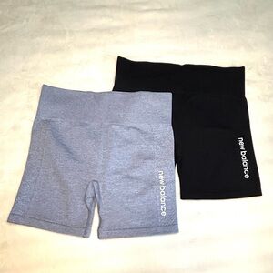 NWOT Bundle of 2 New Balance Workout Biker Shorts - Black & Light Blue Women’s M